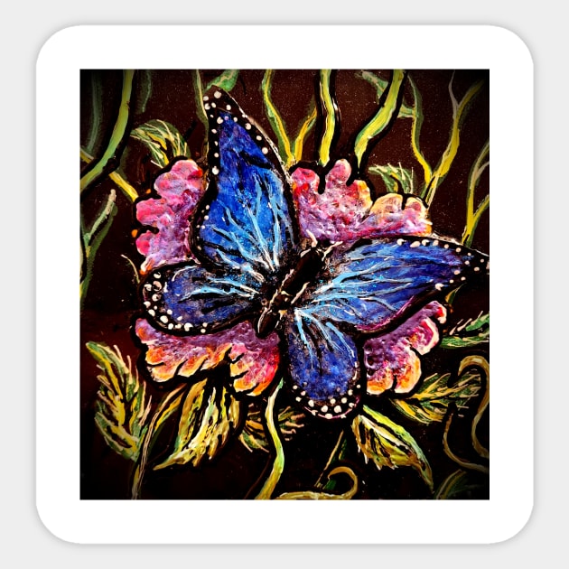 Blue morpho Sticker by JTURK 